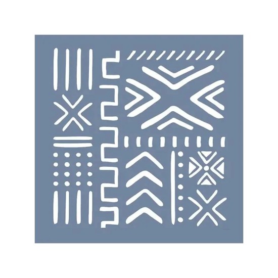 ÇES01 Etnik Model Geometrik Desen Stencil 40x40cm