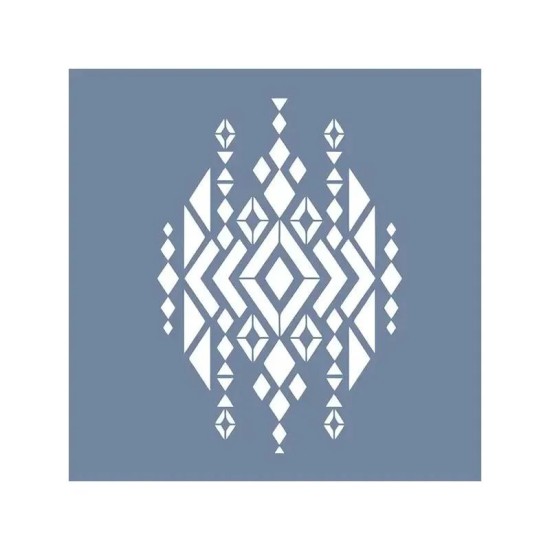 ÇES02 Etnik Model Geometrik Desen Stencil 60x60cm
