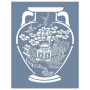 EHBL01 Blue Blanc Vazo Desen Stencil 35x45cm