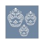 EHBL08 Blue Blanc Vazo Desen Stencil 45x45cm