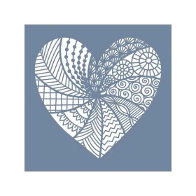 EHKP10 Kalp Desen Stencil 10x10cm