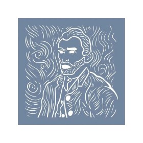 EHS01 Vincent Van Gogh Desen Stencil 20x20cm
