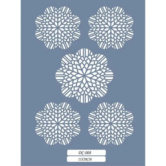 DC08 Mandala Dantel Model Stencil 15x20cm