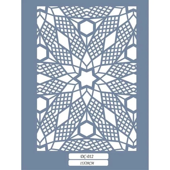 DC12 Geometrik Dantel Model Stencil 15x20cm