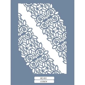 DC31 Floral Dantel Model Stencil 15x20cm