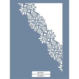 DC32 Floral Dantel Model Stencil 15x20cm