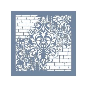 GCSM02 Kolaj Model Grunge Duvar Stencil 25x25cm