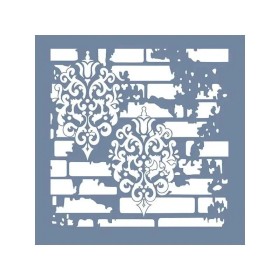 GCSM03 Kolaj Model Grunge Duvar Stencil 25x25cm