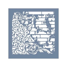 GCSM05 Kolaj Model Grunge Duvar Stencil 25x25cm