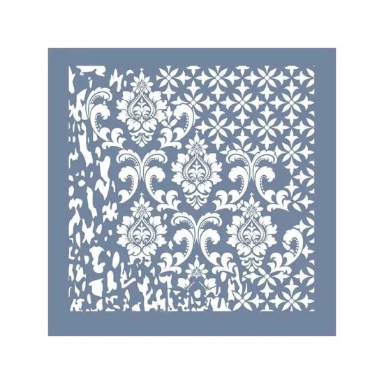 GCSM08 Kolaj Model Grunge Duvar Stencil 25x25cm