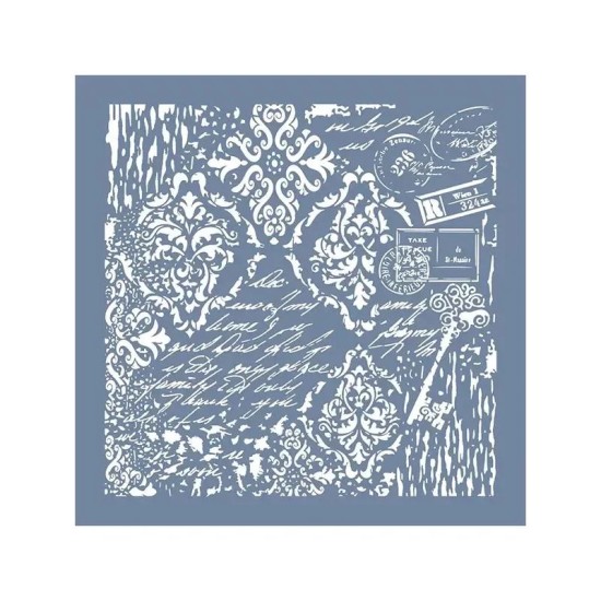 GCSM15 Kolaj Model Grunge Duvar Stencil 25x25cm