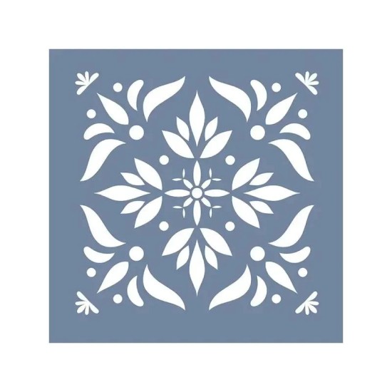 TCS22 Fayans Model Floral Yaprak Stencil 30x30cm
