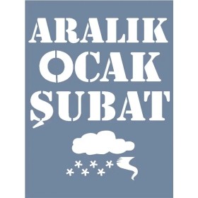 D1044 Mevsim Takvimi Kış Model D Serisi Stencil 15x20cm