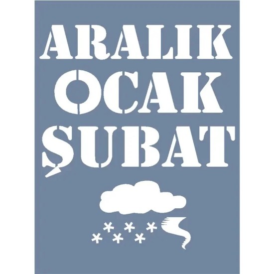 D1044 Mevsim Takvimi Kış Model D Serisi Stencil 15x20cm