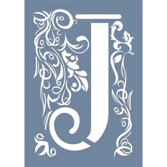 EHY44 J Harf Tribal Desen Stencil 21x30cm
