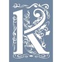 EHY46 K Harf Tribal Desen Stencil 21x30cm