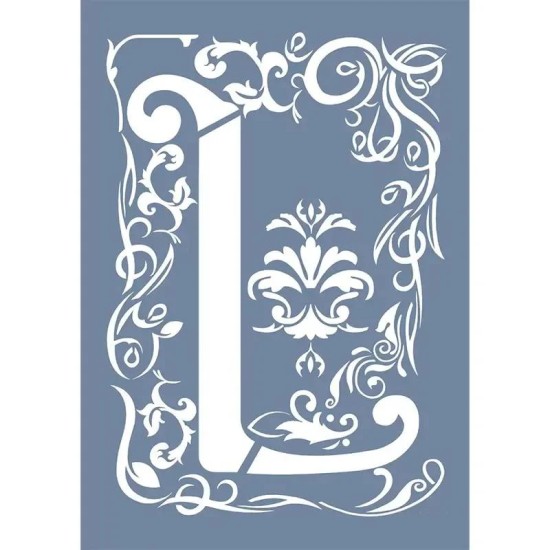 EHY51 L Harf Tribal Desen Stencil 21x30cm