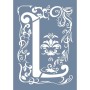 EHY51 L Harf Tribal Desen Stencil 21x30cm