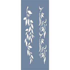 EHB37 Sarmaşık Dalı Şerit Desen Stencil 10x25cm