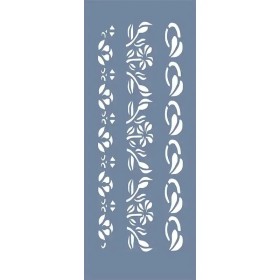 EHB39 Çiçekli Şerit Desen Stencil 10x25cm