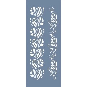 EHB45 Gül Şerit Desen Stencil 10x25cm