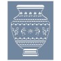 EHBL11 Blue Blanc Vazo Desen Stencil 35x45cm