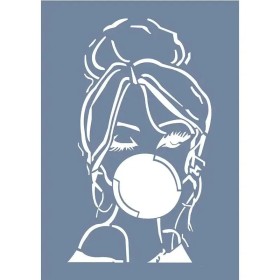 EHK09 Kadın Portre Desen Stencil 21x30cm