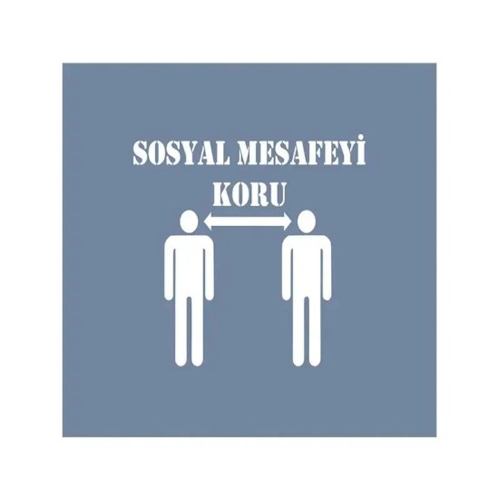 EHSM001 Sosyal Mesafe Desen Stencil 22x22cm