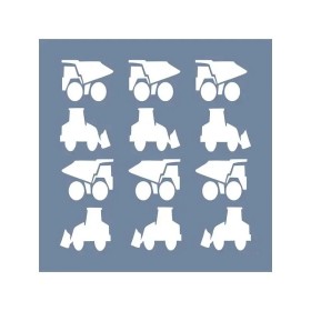 EHTŞ19 İş Makinası Desen Stencil 20x20cm