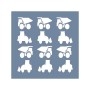 EHTŞ19 İş Makinası Desen Stencil 20x20cm