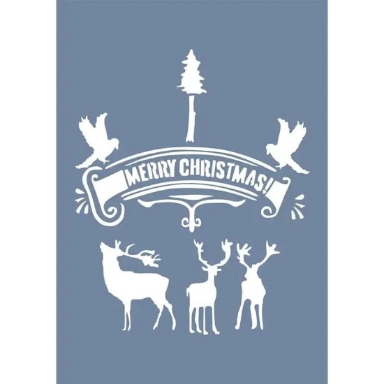 EHYB63 Merry Chrismas Desen Stencil 21x30cm