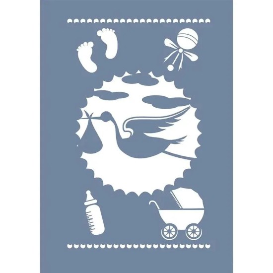 EHÇ03 Leylek Desen Stencil 25x35cm