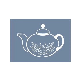 EHBL06 Blue Blanc Çaydanlık Desen Stencil 21x30cm