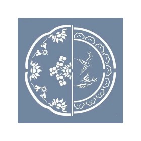 EHBL13 Blue Blanc Tabak Desen Stencil 60x60cm