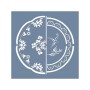 EHBL13 Blue Blanc Tabak Desen Stencil 60x60cm