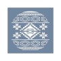 EHBL14 Blue Blanc Kilim Desen Stencil 40x40cm