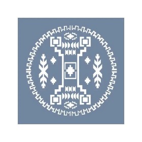 EHBL15 Blue Blanc Kilim Desen Stencil 45x45cm