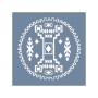 EHBL15 Blue Blanc Kilim Desen Stencil 45x45cm