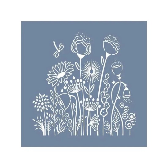 EHB31 Kır Çiçekleri Desen Stencil 60x60cm