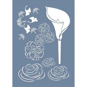 EHB34 Boru Çiçeği Desen Stencil 25x35cm