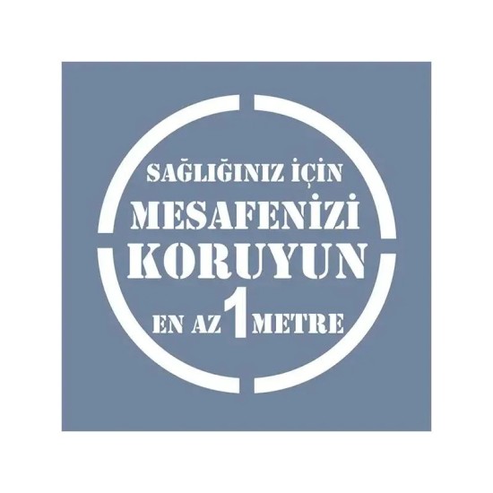 EHY01 Sosyal Mesafe Desen Stencil 25x25cm