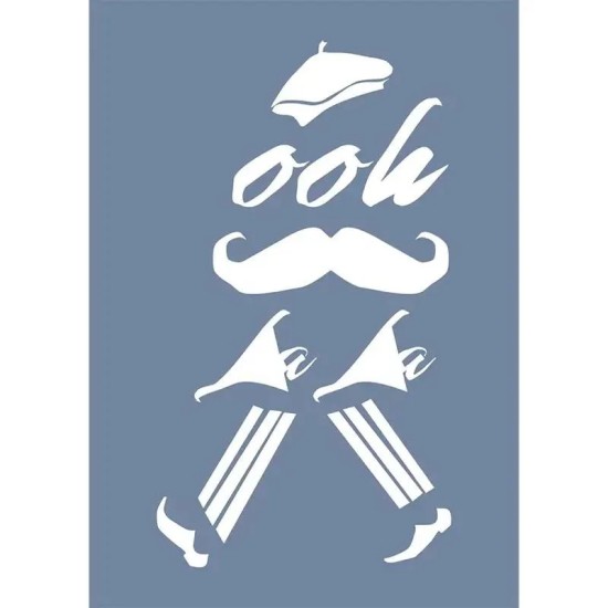 EHY14 Ooh La La Desen Stencil 25x35cm