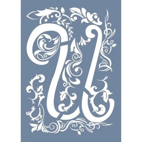 EHY67 U Harf Tribal Desen Stencil 25x35cm