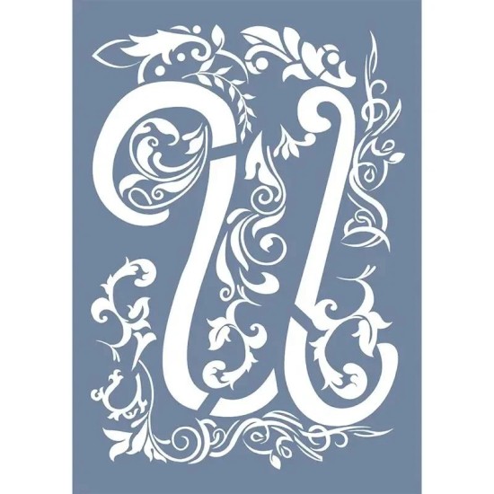 EHY67 U Harf Tribal Desen Stencil 25x35cm