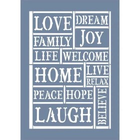 EHY71 Pozitif Duygular Desen Stencil 25x35cm