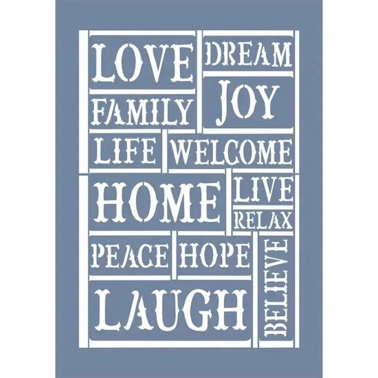EHY71 Pozitif Duygular Desen Stencil 25x35cm