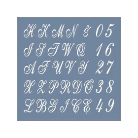EHY82 Alfabe ve Numara Desen Stencil 45x45cm