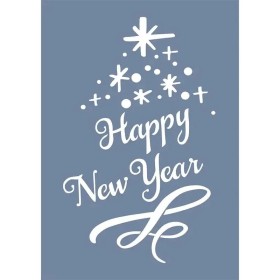 EHYB54 Happy New Year Yılbaşı Stencil 25x35cm