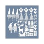 EHYB66 Yılbaşı Süsleri Desen Stencil 45x45cm