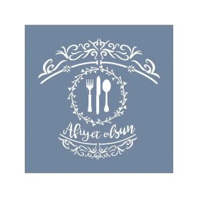 EHMK03 Afiyet Olsun Desen Stencil 60x60cm